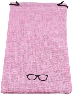 Mode Glazen Doos Draagbare Bril Brillen Geval Tassen Beschermende Organizer Metal Linnen Display Effen Kleur roze glasses zak
