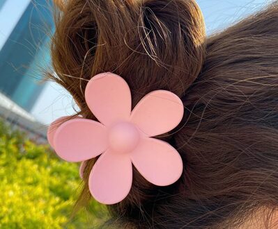 Mode Grote Blauwe Bloem Plastic Haar Klauwen Roze Acryl Haar Clip Claw Kappers Gereedschap Haar Accessoires Voor Vrouwen Party 2