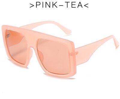 Mode Grote Frame Grote Lens Oversized Vierkante Gradiënt Zonnebril Vintage Retro Bril Vrouwelijke Unisex Oculos Feminino UV400 C1