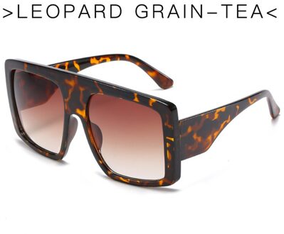 Mode Grote Frame Grote Lens Oversized Vierkante Gradiënt Zonnebril Vintage Retro Bril Vrouwelijke Unisex Oculos Feminino UV400 C3