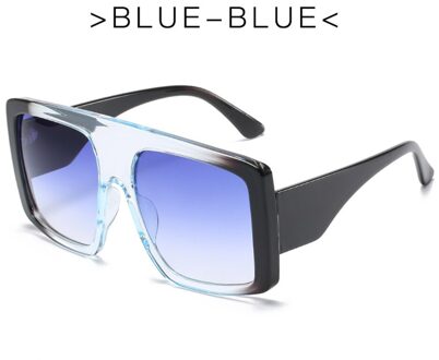 Mode Grote Frame Grote Lens Oversized Vierkante Gradiënt Zonnebril Vintage Retro Bril Vrouwelijke Unisex Oculos Feminino UV400 C7