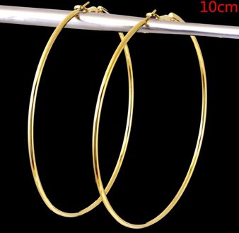 Mode Grote Hoepel Oorbellen Geometrische Verklaring Earring Voor Vrouwen Hypoallergeen Goud Grote Ronde Oor Ringen Sieraden 2020Hot goud 10cm