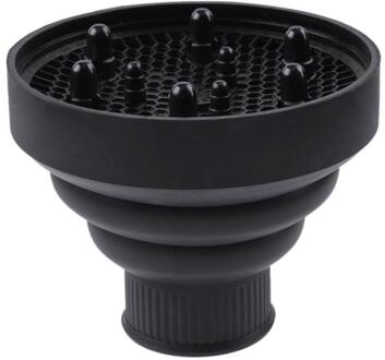 Mode Haardroger Diffuser Cover Siliconen Opvouwbare Haar Cover Kapsalon Curly Styling Haarverzorging Zwart