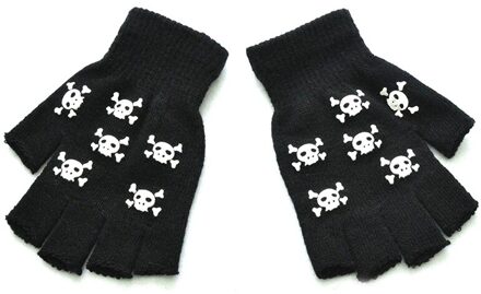 Mode Halloween Stijl Handschoenen Horror Skull Bone Skeleton Half Handschoenen Novelty Unisex Wanten Winter Warmer Handschoenen klein schedel
