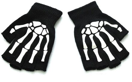 Mode Halloween Stijl Handschoenen Horror Skull Bone Skeleton Half Handschoenen Novelty Unisex Wanten Winter Warmer Handschoenen paw
