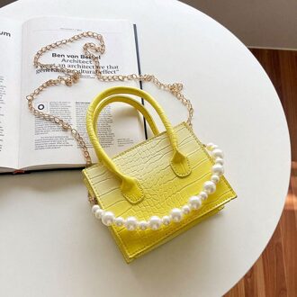 Mode Handtassen Voor Vrouwen Zachte Lederen Schoudertas Eenvoudige Stijl Vrouwelijke Crossbody Tassen Kleine Vierkante Tas geel