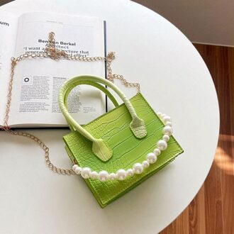 Mode Handtassen Voor Vrouwen Zachte Lederen Schoudertas Eenvoudige Stijl Vrouwelijke Crossbody Tassen Kleine Vierkante Tas groen