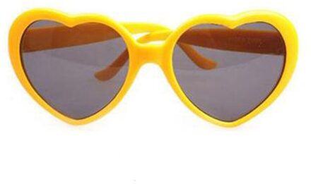 Mode Hartvormige Liefde Effecten Bril Horloge De Lichten Veranderen Hart Diffractie Brillen Vissen Eyewear Accessoires geel