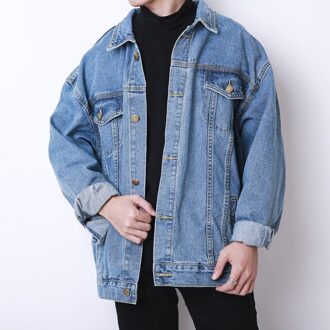 Mode Herfst En Winter Koreaanse Oversize Denim Jas Mannelijke Retro Jas Denim Mannen Vrouwen Kleding