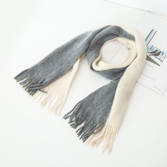 Mode Herfst en Winter sjaals voor Kinderen Wol Baby Kids Patchwork Warme Sjaal 140*20 cm Lange Sjaals beige grijs