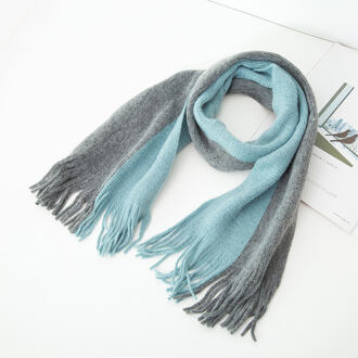 Mode Herfst en Winter sjaals voor Kinderen Wol Baby Kids Patchwork Warme Sjaal 140*20 cm Lange Sjaals lucht blauw grijs