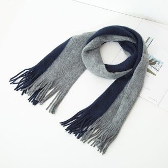 Mode Herfst en Winter sjaals voor Kinderen Wol Baby Kids Patchwork Warme Sjaal 140*20 cm Lange Sjaals marine grijs