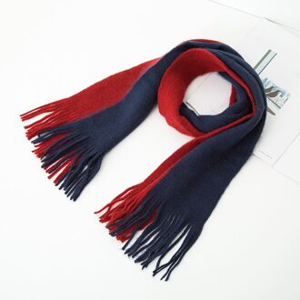 Mode Herfst en Winter sjaals voor Kinderen Wol Baby Kids Patchwork Warme Sjaal 140*20 cm Lange Sjaals rood marine