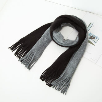 Mode Herfst en Winter sjaals voor Kinderen Wol Baby Kids Patchwork Warme Sjaal 140*20 cm Lange Sjaals zwart grijs