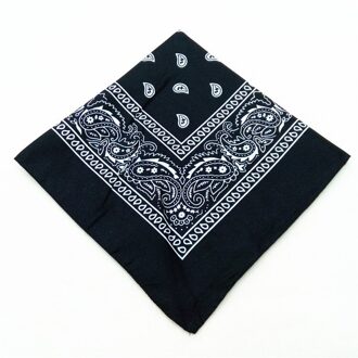Mode Hip Hop 100% Katoen Bandana Vierkante Sjaal 54Cm * 54Cm Zwart Rood Paisley Hoofdband Gedrukt Voor vrouwen/Mannen/Jongens/Meisjes