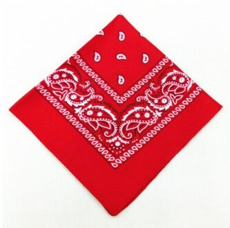 Mode Hip Hop 100% Katoen Bandana Vierkante Sjaal 54Cm * 54Cm Zwart Rood Paisley Hoofdband Gedrukt Voor vrouwen/Mannen/Jongens/Meisjes