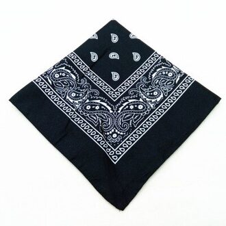 Mode Hip Hop Bandana Vierkante Sjaal 55Cm * 55Cm Zwart Rood Paisley Hoofdband Gedrukt Voor Vrouwen/mannen/Jongens/Meisjes