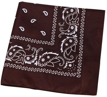 Mode Hip Hop Mannen Vrouwen Bandana Sport Hoofddeksels Paisley Bandana Pols Hairwrap Dubbelzijdige Hoofd Wrap Sjaal Hoofddeksels koffie