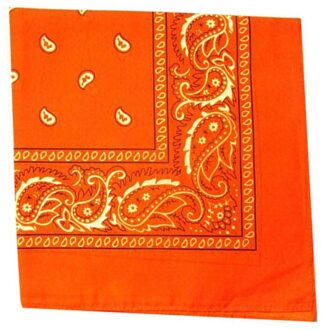 Mode Hip Hop Mannen Vrouwen Bandana Sport Hoofddeksels Paisley Bandana Pols Hairwrap Dubbelzijdige Hoofd Wrap Sjaal Hoofddeksels oranje
