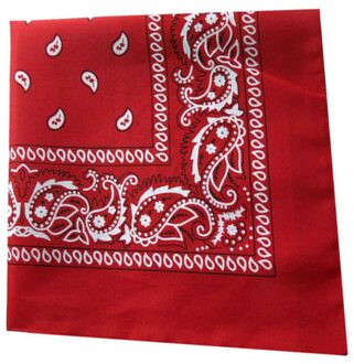 Mode Hip Hop Mannen Vrouwen Bandana Sport Hoofddeksels Paisley Bandana Pols Hairwrap Dubbelzijdige Hoofd Wrap Sjaal Hoofddeksels rood