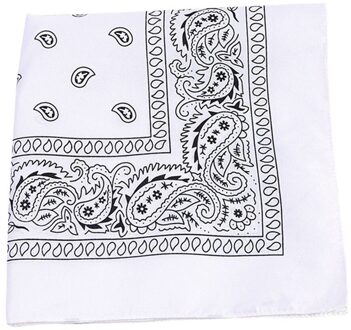 Mode Hip Hop Mannen Vrouwen Bandana Sport Hoofddeksels Paisley Bandana Pols Hairwrap Dubbelzijdige Hoofd Wrap Sjaal Hoofddeksels wit