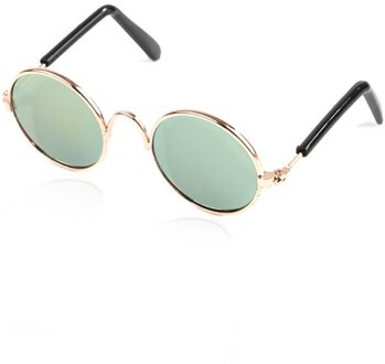 Mode Hond Kat Zonnebril Kleine Hond Bril Huisdier Producten Voor Kat Glazen Hond Eye-Wear Foto 'S Huisdier Accessoires ronde Bril geel reflective