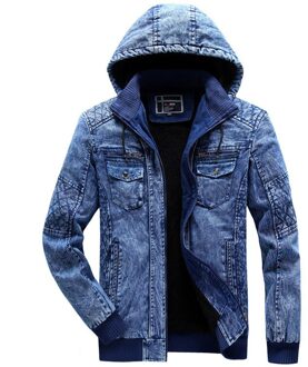Mode Hooded Jeans Jas Mannen Streetwear Bovenkleding Jas Koreaanse Stijl Kleding Mannelijke Denim Tops Bomberjack Xxxl