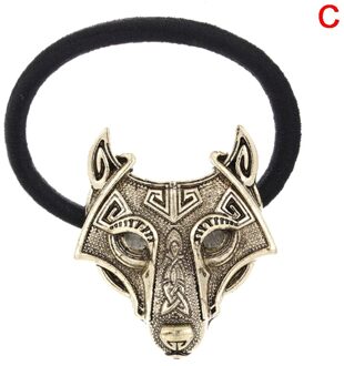 Mode Hoofd Sieraden Noord Vikings Wolf Haarbanden Wolf Hoofd Elastische Haar Elastiekjes Haar Touw Vrouwen