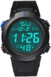 Mode Horloge Mannen Top Digitale Led Klok Heren Outdoor Sport Siliconen Band Horloges Relogio Masculino Blauw
