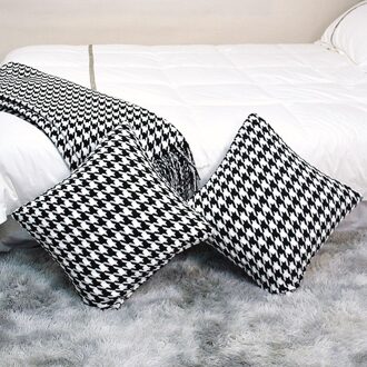 Mode Houndstooth Deken Moderne Zachte Outfit Decoratieve Slaapbank Staart Stoel Cover Blankt Tapijt Mat 1stk 120x170cm
