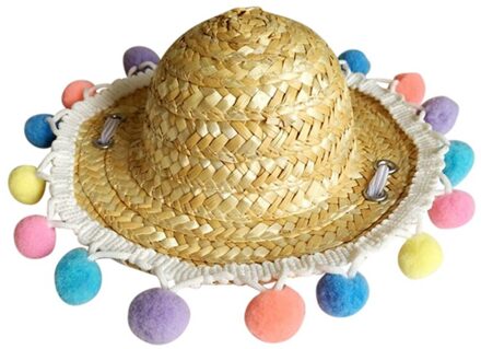 Mode Huisdier Geweven Strooien Hoed Voor Kat Zonnehoed Sombrero Voor Kleine Honden En Katten Beach Party Stro Kostuum Accessoires te Handelen Leuke 16cmx11cm1