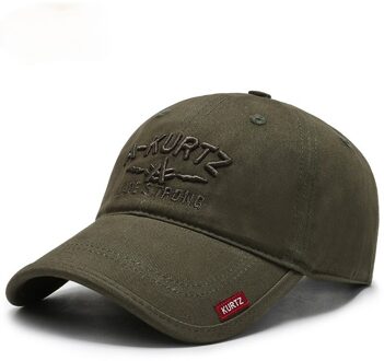 Mode Jeugd Hoed Mannen En Najaar Baseball Cap Soft Top Cap Tij Outdoor Leisure Zonnehoed leger groen