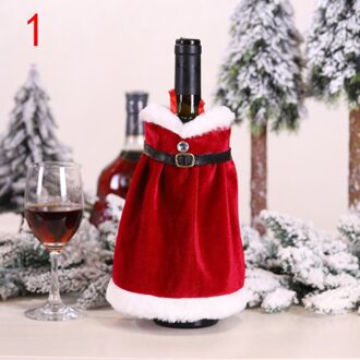Mode Kerst Wijnfles Cover Rode Wijn Set Jurk Rok Decor Rode Wijn Zak N1
