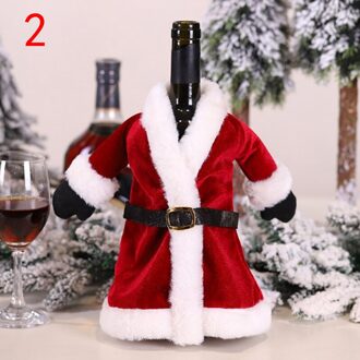 Mode Kerst Wijnfles Cover Rode Wijn Set Jurk Rok Decor Rode Wijn Zak N2
