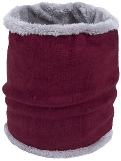 Mode Kinderen Winter Sjaal Dames Sjaals Warme Dikke Fluwelen Jongens En Meisjes Katoen O Ring Sjaal Man En Vrouwen hals Kraag wijn rood