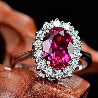 Mode Klassieke Prinses Koningin Klauwen Red Crystal Trouwringen Voor Vrouwen Aaa Zirkoon Bridal Engagement Ring Sieraden Anillos 10