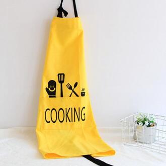 Mode Kleding Overalls Katoen Linnen Schort De Keuken Bakkerij Gebakken Katoenen Schort Mom Helper Keuken Accessoires-Geel