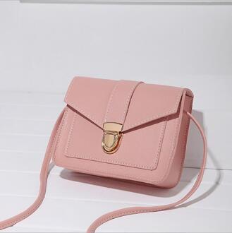 Mode Kleine Crossbody Tassen Voor Vrouwen Mini Pu Lederen Schouder Tas Bolsas Dames Telefoon Portemonnee Messenger Bag roze-1