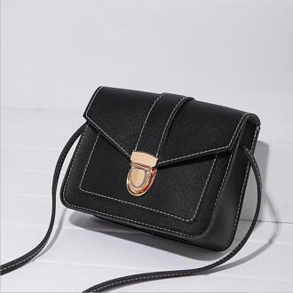 Mode Kleine Crossbody Tassen Voor Vrouwen Mini Pu Lederen Schouder Tas Bolsas Dames Telefoon Portemonnee Messenger Bag zwart-1