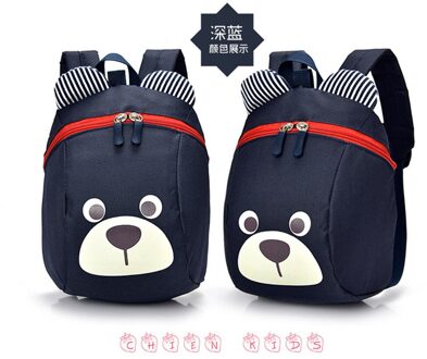 Mode Kleine Jongens Meisjes Peuter Rits School Rugzak Kids Kinderen Super Leuke Cartoon Boekentas marinier blauw