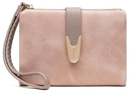 Mode Kleine Portemonnee Vrouwen Zachte Lederen Dames Portemonnee Wristand Vrouwelijke Portemonnee Portemonnee Cartera Mujer Meisje Kaarthouders Roze