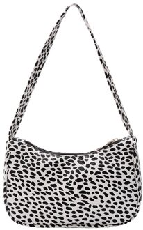 Mode Koe Dot Gedrukt Handtas Pu Leer Draagbare Vrouwen Kleine Casual Onderarm Schoudertassen Vrouwelijke Straat Travel Totes zwart