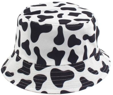 Mode Koe Emmer Hoeden Zwart Wit Patroon Omkeerbaar Visser Caps Voor Vrouwen Mannen Zomer Emmer Hoeden