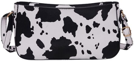 Mode Koe Melk Print Crossbody Tassen Populaire Eenvoudige Vrouwelijke Dagelijkse Tas Vrouwen Pu Leather Casual Schouder Pouch zwart