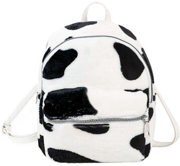 Mode Koe Zebra Gedrukt Schooltassen Vrouwen Meisjes Pluche Mini Schouder Rugzak Vrouwelijke Toevallige Rugzak Rugzak 2