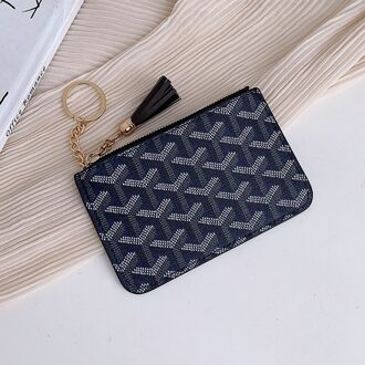 Mode Korte Kaarthouder Rits Portemonnee Vrouwen Multifunctionele Sleutel Case Portemonnee Blauw