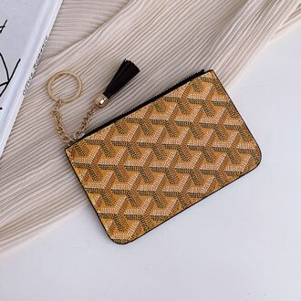 Mode Korte Kaarthouder Rits Portemonnee Vrouwen Multifunctionele Sleutel Case Portemonnee geel