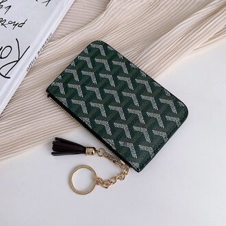 Mode Korte Kaarthouder Rits Portemonnee Vrouwen Multifunctionele Sleutel Case Portemonnee groen