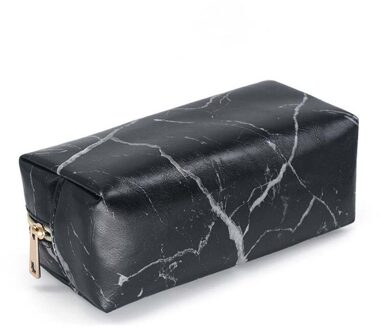 Mode Kosmetyczka Marmer Make-Up Tas Vrouwen necessaire feminina Draagbare Tote Toilettas Organizer Beauty Case Cosmetische Tas Marble-zwart goud