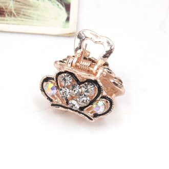 Mode Krab Klauw Clip Voor Vrouwen Meisjes Gouden Vlinder Hart Barrette Vol Strass Bruiloft Haar Accessoires Sieraden 4 kroon